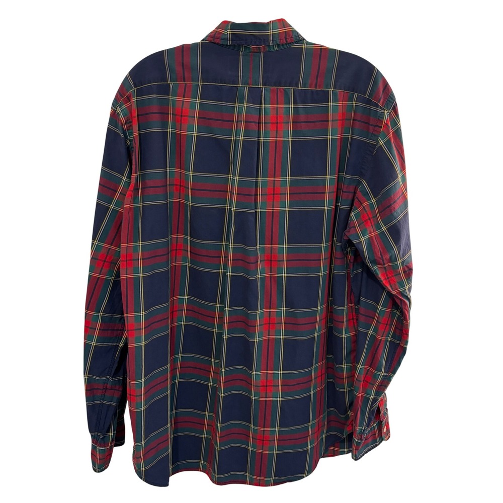 Ralph Lauren Button Down Mens L Red Black Plaid Classic Fit Cotton Long Sleeve - Picture 4 of 10